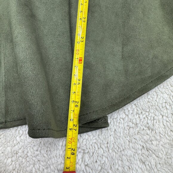 The Porter Collective Women's Faux Suede Zip Green Jacket, Size S - Picture 7 of 8